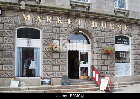 Der Markt Stadt von St Austell, Cornwall. Die Fassade des historischen Hauses. Stockfoto