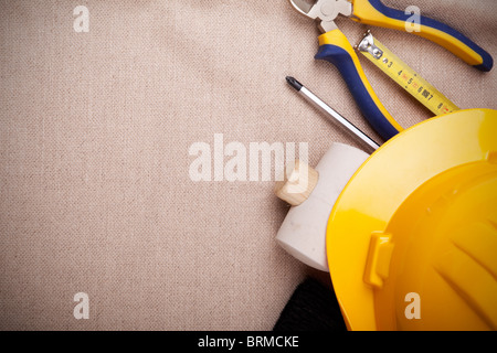 eine Mischung aus Aufbau-Werkzeuge mit Exemplar Stockfoto