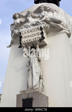 San Martin Statue Detail Plaza de San Martin Lima Peru Stockfoto