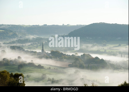 Blick vom Rudge Hill über in Painswick in den Cotswolds, Vereinigtes Königreich Stockfoto