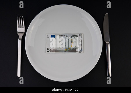 Symbol für Hartz-IV-Erhöhung von 5 Euro Stockfoto