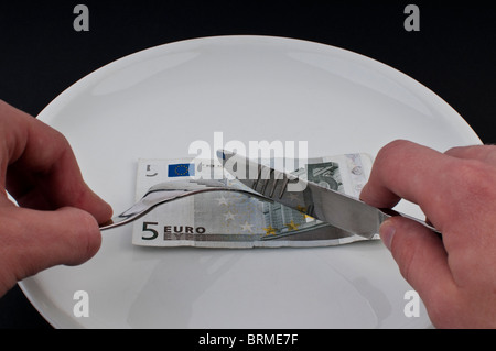 Symbol für Hartz-IV-Erhöhung von 5 Euro Stockfoto