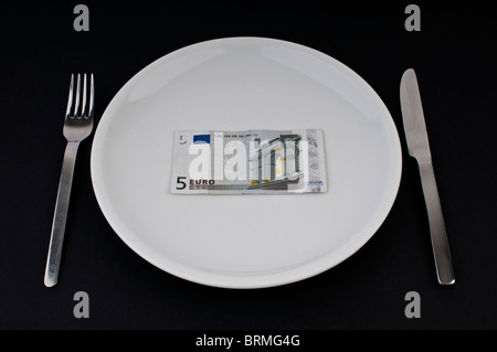 Symbol für Hartz-IV-Erhöhung von 5 Euro Stockfoto