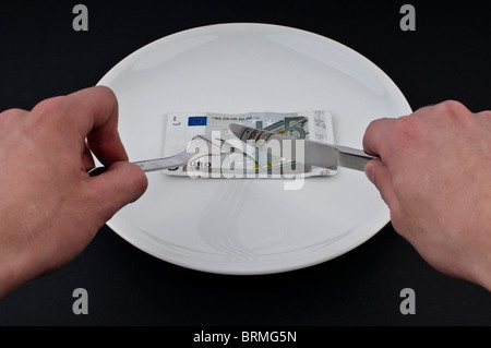 Symbol für Hartz-IV-Erhöhung von 5 Euro Stockfoto