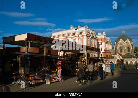 Souvenir-Markt am Ploschtschad Konjuschennaja square Mitteleuropa St.Petersburg Russland Stockfoto