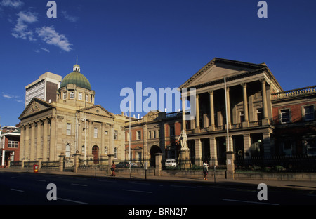 Historische, rote Backsteingebäude in der Church Street, Pietermaritzburg Stadt ca Jahr 2000 Stockfoto