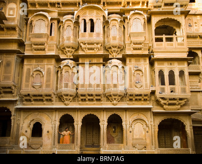 Patwon Ki Haveli in Jaisalmer, Rajasthan Stockfoto
