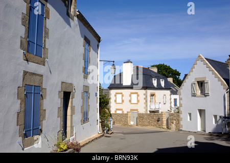 Frankreich, Bretagne (Bretagne), Morbihan, La Trinité sur Mer, bretonische Häuser Stockfoto