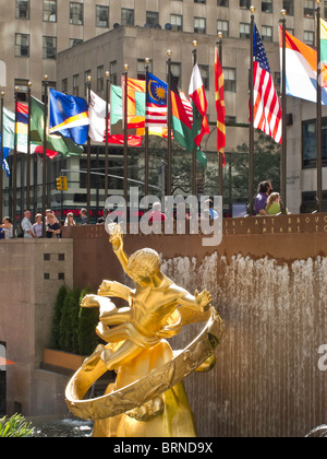 Prometheus im Rockefeller Center, New York Stockfoto