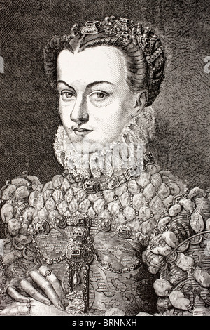 Elisabeth von Österreich, Königin von Frankreich 1554 bis 1592. Tochter von Kaiser Maximilian II. und Maria von Österreich. Stockfoto