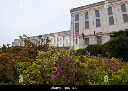 Außen, Zellenblock, Alcatraz Island, San Francisco, Kalifornien, USA Stockfoto