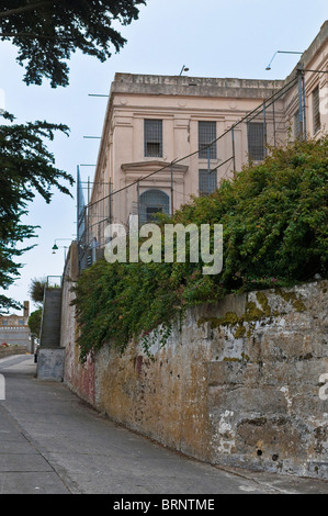 Außen, Zellenblock, Alcatraz Island, San Francisco, Kalifornien, USA Stockfoto