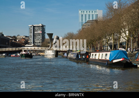 dh St Augustiner erreichen BRISTOL DOCKS BRISTOL Peros Brücke Fähre schwimmenden Hafen Kai Lastkähne marina Stockfoto