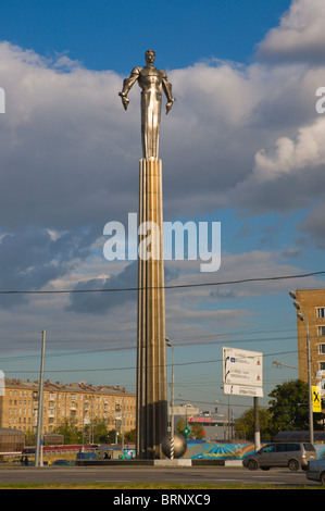 1. Mann im Raum Yuri Gagarin am Leninsky Prospekt Straße Moskau Russland Europa-Denkmal Stockfoto