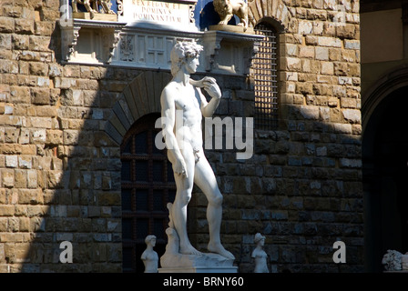 Statue von David am Piazza della Signoria, Florenz, Italien Stockfoto