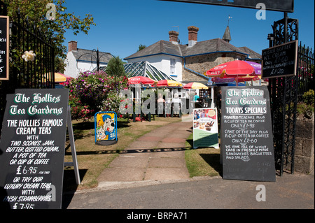 Eintritt in die Hollies Teegärten auf der Isle Of Wight, England. Stockfoto