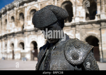 Les Arènes de Nîmes, eine römische Arena in der Stadt Nimes in Südfrankreich Stockfoto