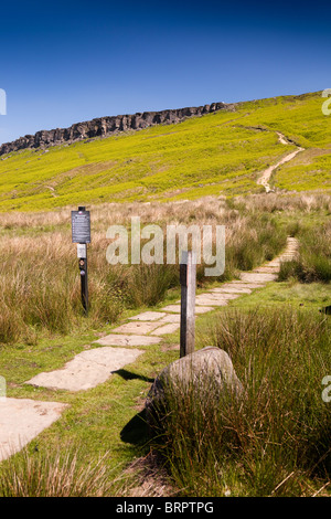 Großbritannien, England, Derbyshire, Peak District, Hathersage, Hallam Moors, Stanage Edge Zugang Weg zum Moor Stockfoto
