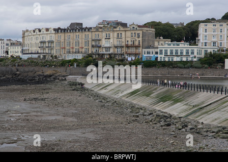 Weg von der Promenade zum Knightson Insel Weston Super Mare, Somerset UK Stockfoto