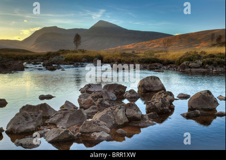 Herbst Dämmerung auf Rannoch Moor Stockfoto