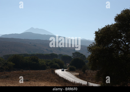 Griechenland, Kreta, Blick vom Kloster Arkadi unterwegs Stockfoto