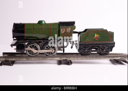 Weißblech Hornby 0 Gauge Zug, Seitenansicht, ca. 1950er Jahre Stockfoto