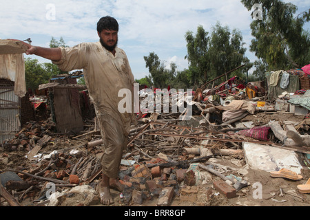 Opfer der schweren Überschwemmungen in Pakistan (2010) Stockfoto