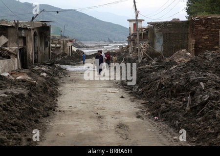 Opfer der schweren Überschwemmungen in Pakistan (2010) Stockfoto