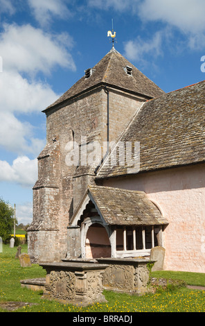 Kempley, alte Str. Marys Kirche, gebaut rund 1075 von Hugh de Lacy, Herefordshire, England, UK Stockfoto