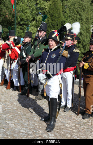 Schlacht von Bucaco 200. Jahrestag feiern, Französisch, Englisch & portugiesische Soldaten Stockfoto