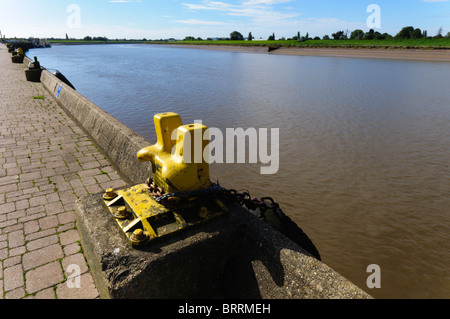 Einen Blick auf den Fluss Ouse in King's Lynn, Blick in Richtung Süden und das Venn im inland Stockfoto