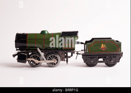 Weißblech Hornby 0 Gauge Zug mit Schlüssel, Seitenansicht, ca. 1950er Jahre Stockfoto