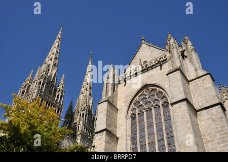 Saint-Corentin Kathedrale in Quimper, Bretagne, Frankreich Stockfoto