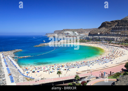 Kanarische Inseln, Gran Canaria, Puerto Rico, Playa de Los Amadores Stockfoto