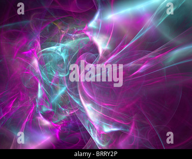 abstrakte Fraktal-Design einer Petrol blau-violette Wolke Stockfoto