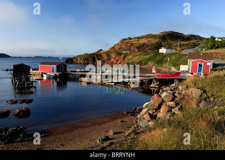 Angeln-Bühne und den Gebäuden Durrell, in der Nähe von Twillingate, Neufundland, Kanada. Stockfoto