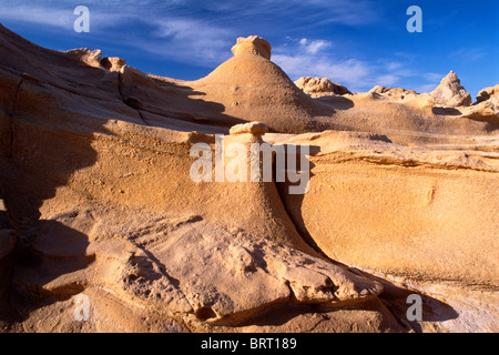 Sandstein-Strukturen in Cabo de Gata-Níjar Natural Park, Almeria, Andalusien, Spanien, Europa Stockfoto