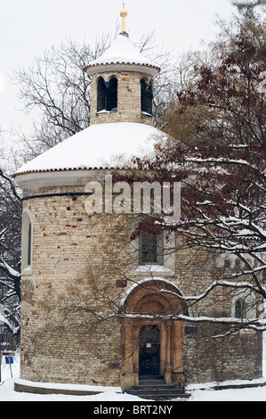 Romanische Rotunde von St. Martin aus 11.Jahrhundert auf Vysehrad Stockfoto