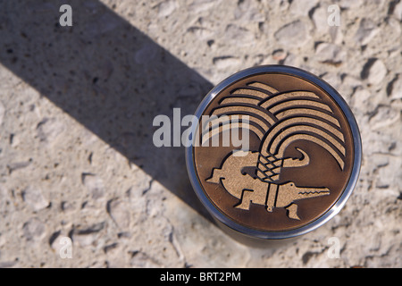 Das moderne Logo der Stadt Nimes, Frankreich Stockfoto