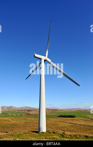 Windkraftanlage im Windpark Lambrigg, Cumbria, England, Grossbritannien, Europa. Stockfoto