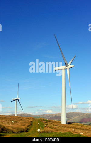 Windkraftanlagen im Windpark Lambrigg, Cumbria, England, Grossbritannien, Europa. Stockfoto