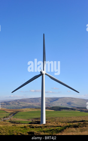 Windkraftanlage im Windpark Lambrigg, Cumbria, England, Grossbritannien, Europa. Stockfoto