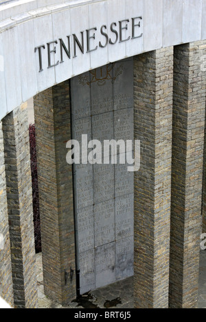 Das Mardasson Memorial in Bastogne für die amerikanischen Soldaten verwundet oder getötet in der Schlacht der Ausbuchtung, Belgien. Stockfoto