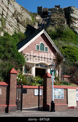 Viktorianische Standseilbahn in Hastings Stockfoto