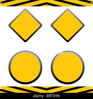 Satz von leeren unter Bauschilder mit Textfreiraum, isoliert auf weißem Hintergrund. Stockfoto