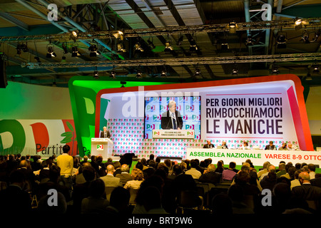 Paolo Gentiloni, nationale Treffen Partito Democratico, Busto Arsizio, Italien Stockfoto