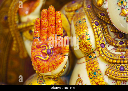 Hindu Elefantengott, Lord Ganesha. Reich verzierte Marmor statue. Indien Stockfoto