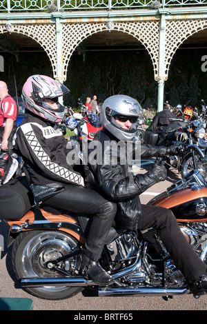 Brightonia 2010, Brighton Seafront Biker übernommen Stockfoto