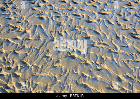 Muster in den Sand des Strandes in Crescent City, Kalifornien Stockfoto