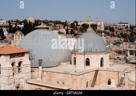 Jerusalemer Kirche des Heiligen Grabes, traditioneller Ort der Kreuzigung, Begräbnis und Auferstehung Jesu. Stockfoto